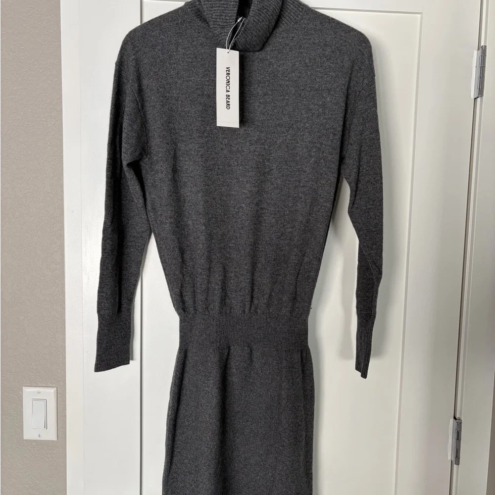 Veronica Beard Charcoal Turtleneck Sweater Dress - Picture 3 of 4